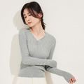桑然系列女式長袖套衫 - 金屬灰_2