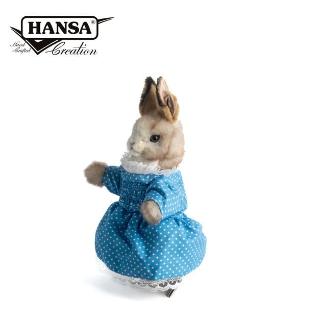 Hansa 8353-小兔子手偶(穿洋裝)33公分高
