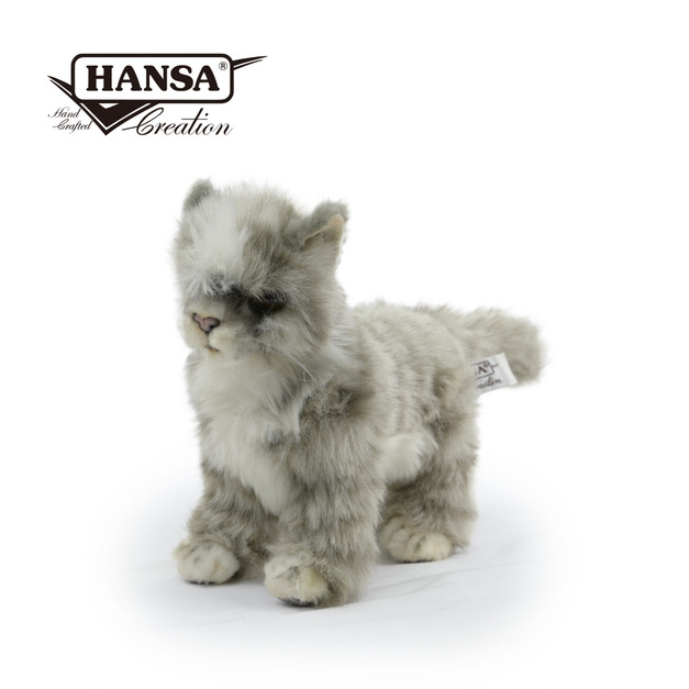 Hansa 6499-站姿灰色小貓20公分長