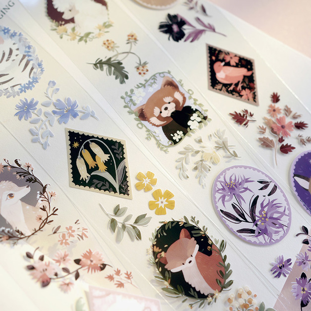 【wwiinngg】亮面PET膠帶(特油含離型紙) - 花墜