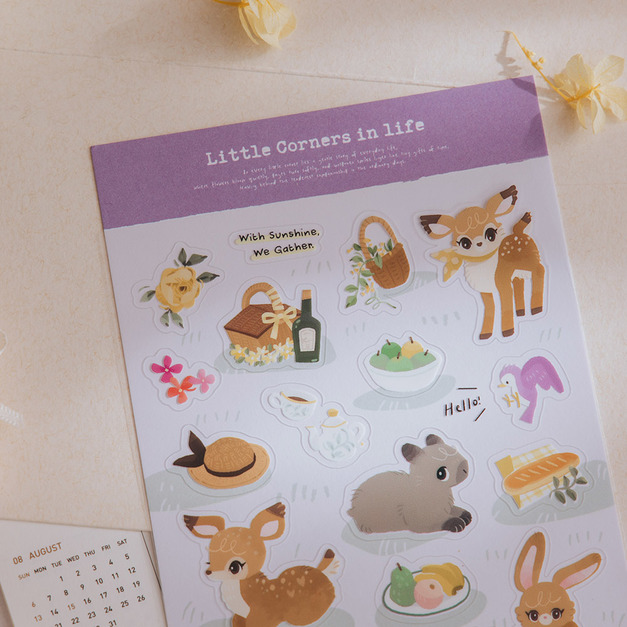 【wwiinngg】透明PET手帳貼紙-與陽光有約