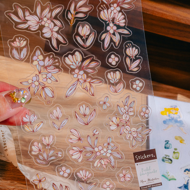 【Meow Illustration】花之窗影 透明貼紙