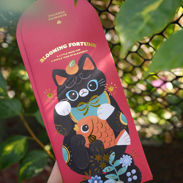 【wwiinngg】燙金紅包袋3入-招財貓貓(黑貓)