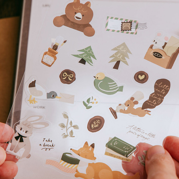【wwiinngg】透明PET手帳貼紙-森林小信件
