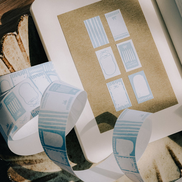 【Meow Illustration】藍色-PaperNote標籤貼紙扭蛋