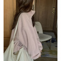｜象牙/粉 現貨｜ 柔軟保暖立領縮腰上衣