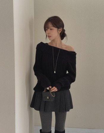 ｜粉/奶油/黑  現貨｜  正反兩穿翻領針織上衣