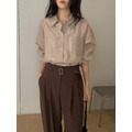 ｜預購｜ 俐落多穿附腰帶天絲長版襯衫_1