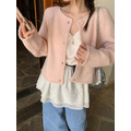 ｜粉/灰 現貨｜ 溫柔色系短版針織罩衫_4