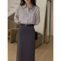 ｜預購｜ 俐落多穿附腰帶天絲長版襯衫_20