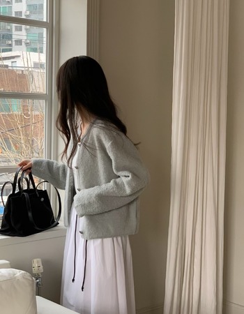 ｜灰藍/黃 現貨｜  小香風羊毛毛呢外套