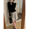 ｜炭黑/黑 現貨｜ 氣質兩件式繞頸修身上衣_5