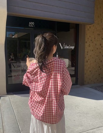 ｜現貨｜  輕薄舒適休閒格紋襯衫