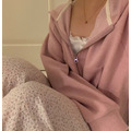 ｜粉 現貨｜ 雙向拉鍊休閒連帽外套_14