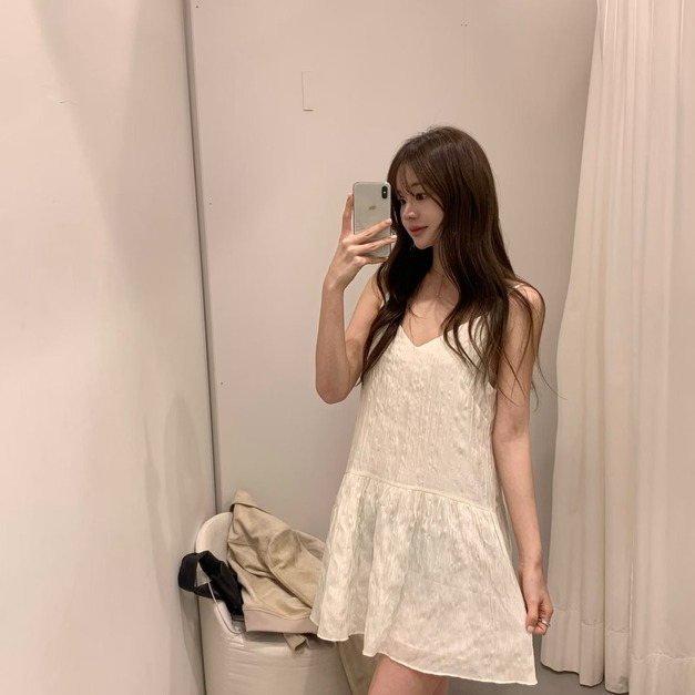 ｜預購｜  可愛皺皺細肩連身洋裝