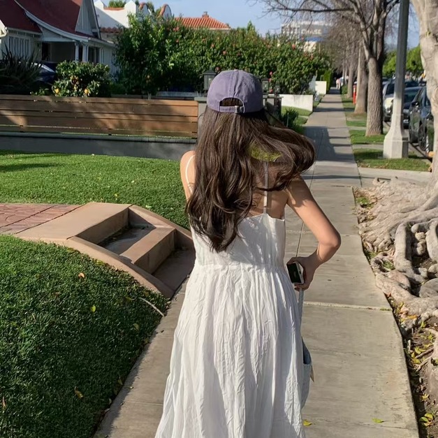 ｜現貨｜  百搭揉皺細肩連身洋裝