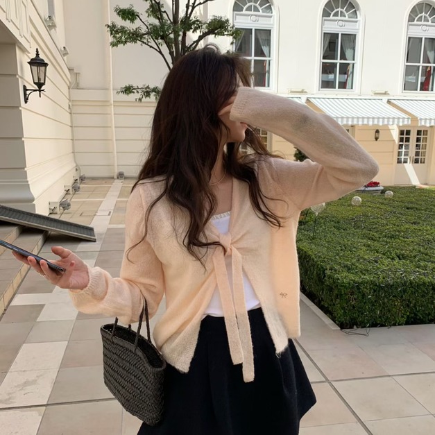 ｜預購｜  氣質綁帶針織外罩