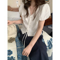 ｜預購｜ 優雅澎袖V領短袖上衣_10