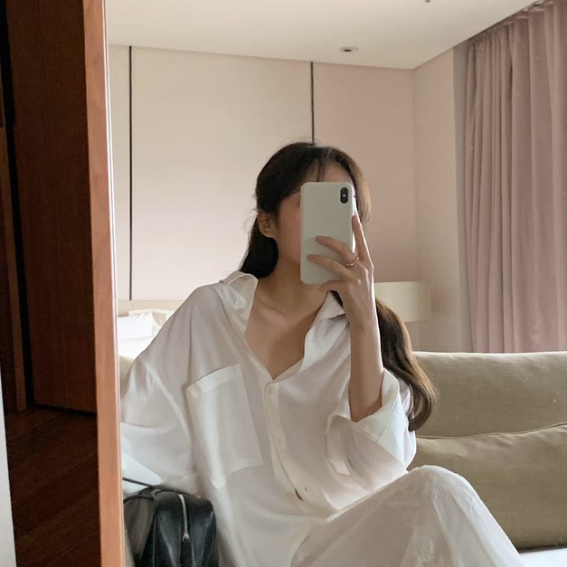 ｜預購｜  溫柔光澤感寬鬆襯衫