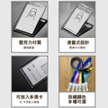 識別證套 工作證卡套｜硬質壓克力 滑蓋 掛繩白黑藏青淺粉_1