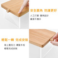 木質展示台 公仔台 置物架｜櫸木兩層階梯 壓克力款木支桿款_4