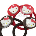 Hello Kitty 造型塑膠彈力髮圈組《2款隨機.2入.紅/棕》_1