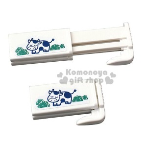 牛奶盒封口夾《2入.白.牛.草叢》