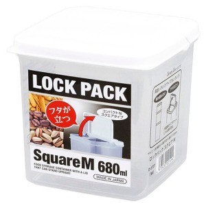 Sanada 日本製 可堆疊塑膠保鮮盒 680ml (白蓋)