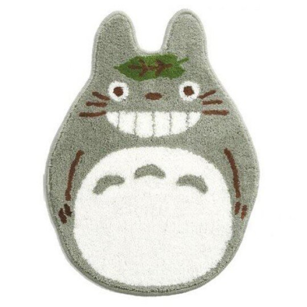 龍貓 造型絨毛腳踏墊 (灰微笑款)