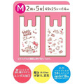 Hello Kitty 透明環保塑膠袋10入組 (M 紅色款)_2