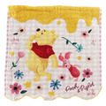 迪士尼 小熊維尼 純棉方巾 25x25cm (粉花草款)