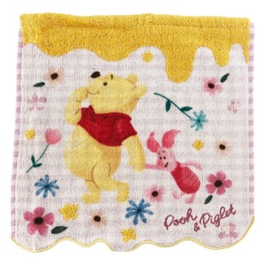 迪士尼 小熊維尼 純棉方巾 25x25cm (粉花草款)