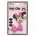 迪士尼 米妮 大臉造型塑膠鐵髮夾2入組 (粉色款)