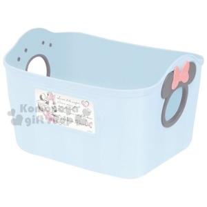 迪士尼 米妮 日製置物籃《2.5L.藍.造型提把.方形》輕鬆美化空間