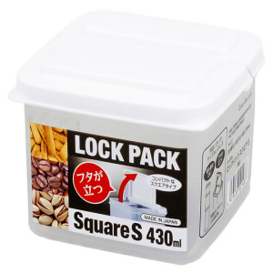 Sanada 日本製 可堆疊塑膠保鮮盒 430ml (白蓋)