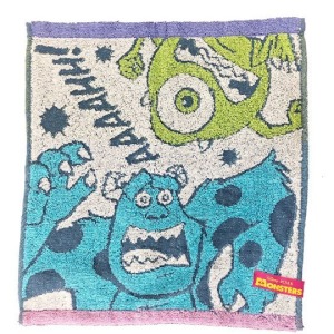 迪士尼 怪獸大學 純棉短毛巾 34x36cm (藍吼叫款)