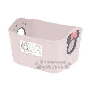 迪士尼 米妮 日製置物籃《2.5L.粉灰.造型提把.方形》輕鬆美化空間