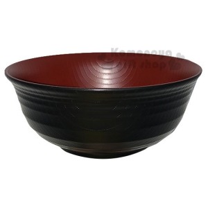 日本製 仿木紋微波塑膠碗 (紅黑款)