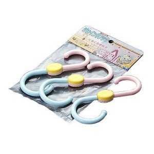 精工SANADA 360度旋轉S型掛勾3入組 (粉綠黃款)