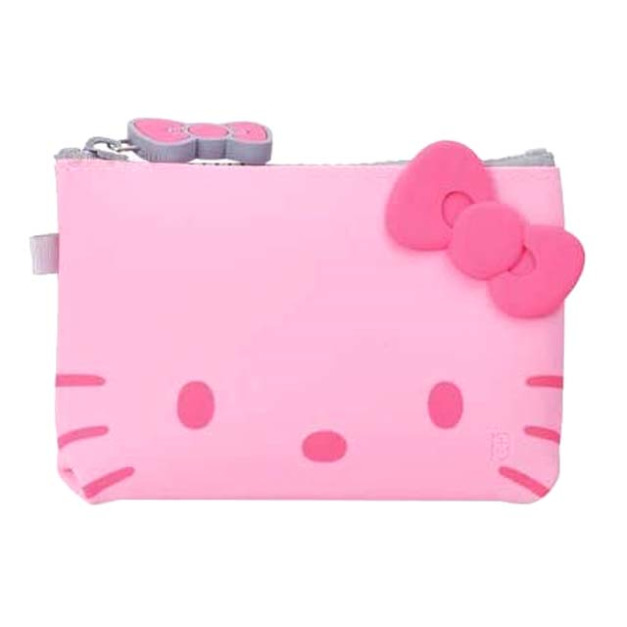 Hello Kitty 方形矽膠零錢包 p+g design (粉大臉款)