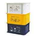 Snoopy 迷你塑膠收納盒3入組 650ml (白黃藍款)