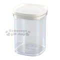INOMATA 日本製 方形透明塑膠密封罐 520ml (白蓋款)_4