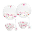 Hello Kitty 壓紋陶瓷咖啡杯盤6件組 (浪漫櫻花)