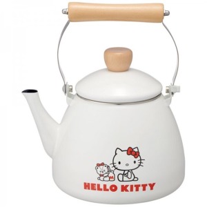 Hello Kitty 不鏽鋼琺瑯茶壺 2L (白紅牛奶瓶款)