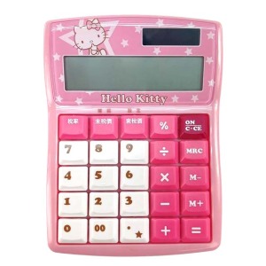 Hello Kitty 12位元商用計算機 (粉星星款)