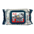 Hello Kitty 30抽附蓋酒精濕紙巾 (銀格子款)
