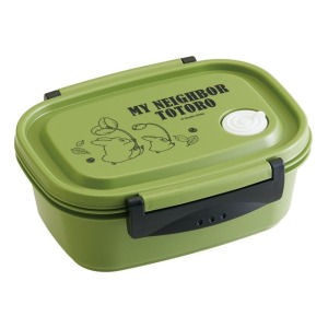 宮崎駿 龍貓 輕量方形雙面扣便當盒 550ml (綠跑步款)