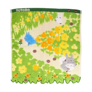 宮崎駿 龍貓 棉質花邊短毛巾 34x36cm (綠花園)