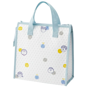 [特價] 哆啦A夢 方形不織布保冷便當袋 (白藍點點款)