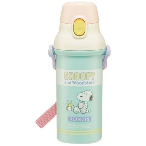 Snoopy 兒童彈蓋直飲水壺  480ml Ag+ (米綠坐姿款)